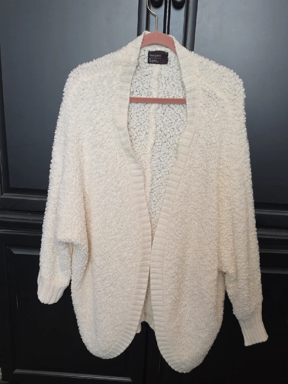 SALE! free press Cream Bouclé Open-Front Cardigan - Picture 1 of 4